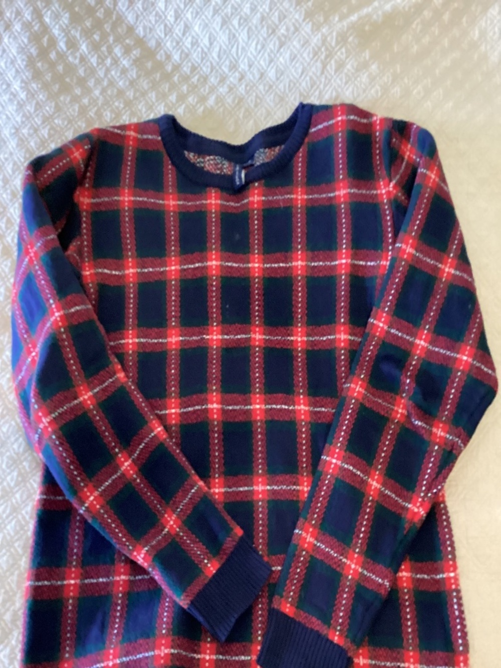 Janie and Jack boys size 18 blue and red plaid holiday theme sweater